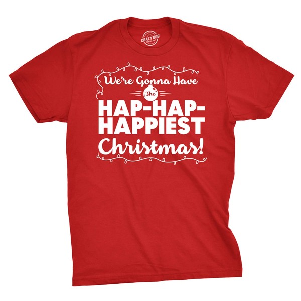 Mens Hap Hap Happiest Christmas Graphic Novelty Sarcastic Xmas Cool
