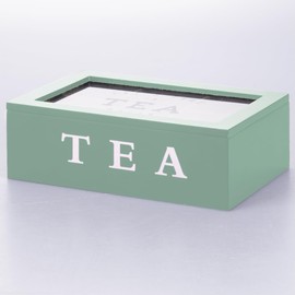 Sibilla Tea and Herbal Tea Storage Box, 6 Compartments, Sage Green
