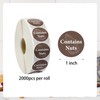 BLSUREFYX 2000pcs Contains Nuts Stickers 1in Nut Allergen Warning Brown