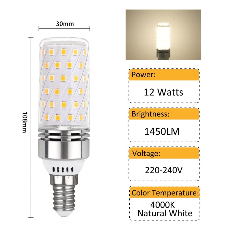 Akynite E14 LED 12 W Neutral White 4000 K, 1450