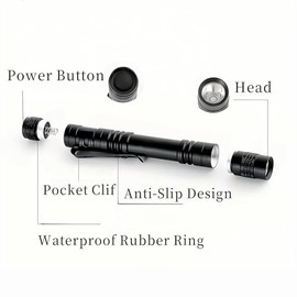 Zerodis Linterna LED para Médicos, Indicador de Luz de Pluma con Clip Mini Antorcha Reutilizable Portátil para Uso Diario por Médicos Enfermeras y Personal de Mantenimiento