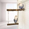 ZYYRSS Wooden Bird Swing Perch Toys, Parrots Cage Toys, Parakeet