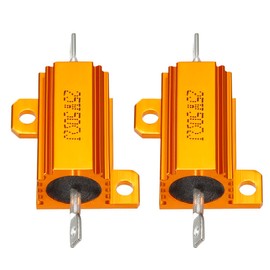 YOKIVE Pack of 2 Aluminium Housing Resistor, Office LED Converter, Replacement Wire-Wound Resistor, Great for Daily Use (Gold, 25 W, 50 Ohm)