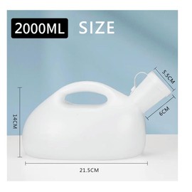 Urine Bottles for Men Portable Urine Bottles for Men with 1.6 m Tube 2000 ml (White)