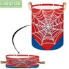 Large Laundry Basket Hamper - Red Spiderweb 62L Collapsible Storage