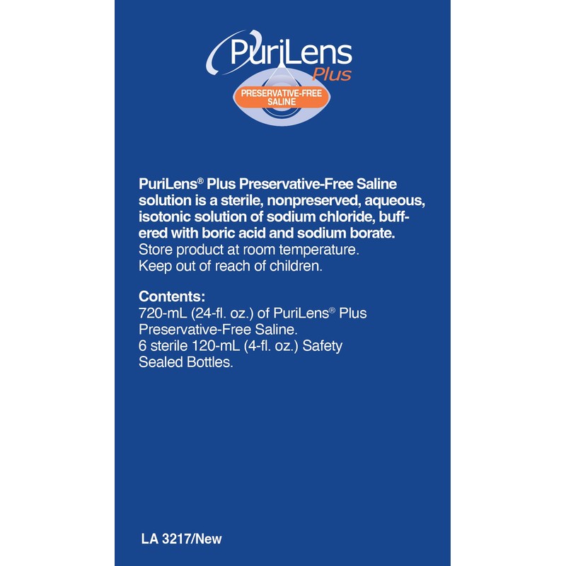 Purilens Plus Preservative-Free Contact Lens Saline 120ml (4 fl. oz.)