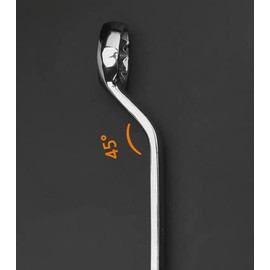 FLZOSPER 13 mm x 15 mm 12 Point 45-Degree Offset Double Box End Wrench Polished Finish, Cr-V