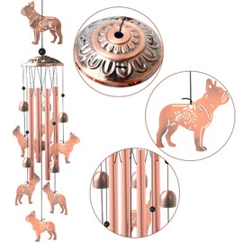 Bulldog for Women,Bulldog Wind Chimes Outdoor,Birthday Gifts for Men/Mom/Grandma Metal WindChimes Outside/Indoors, Lawn, Patio, Garden Decor, Yard Decorations