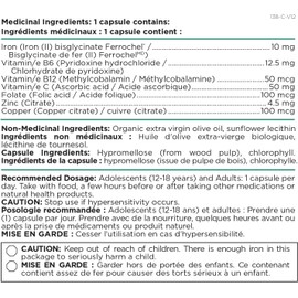Platinum Naturals EasyIron Extra Gentle Capsules, 60 Vegetarian Liquid Caps - Enhanced Red Blood Cell Formation, Non-Constipating - Iron Bisglycinate with B6 & B12 Vitamins, Ideal for Men & Women