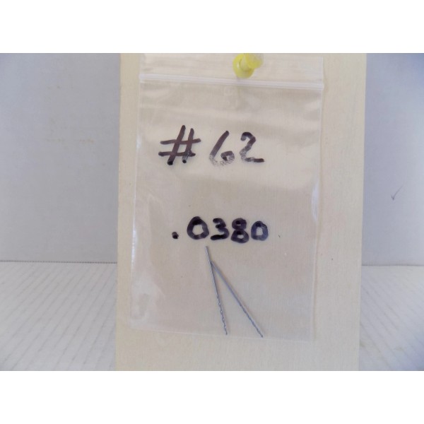 Unbranded 2) #62 .0380 DIA. DRILL BIT UNBRANDED PO NIB