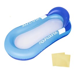 Float for Adults, Water Hammock, Float Bed, Aqua Lounge, Inflatable Float, Mat, For Outdoors, Strong Buoyancy, Underwater Bed, Playing in the Water, Protection Against Heat, Repair Patch Included (Blue)