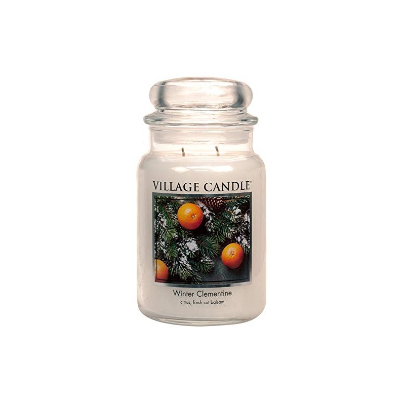 Village Candle Winter Clementine Large Apothecary Jar, Scented Candle, 21.25