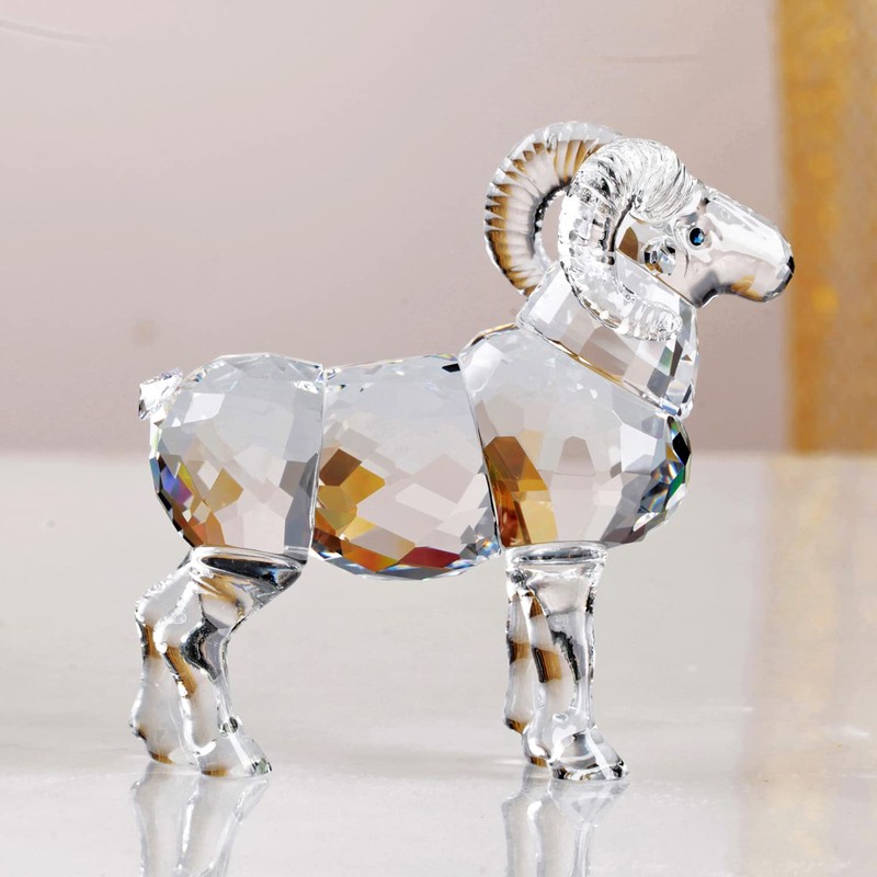 Realistic Animal Crystal Goat Art Figurine Collection Table top Ornament