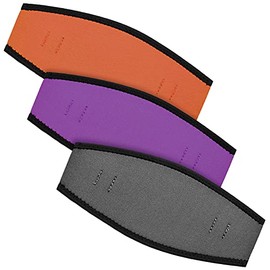 Skylety 3 Pieces Neoprene Mask Strap Cover Neoprene Diving Mask Straps Hair Protector Wrap for Dive and Snorkel Masks Water Sports (Purple, Gray, Orange)