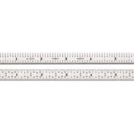 Starrett Full Flexible Steel Rule with Satin Chrome Finish, Quick Reading, and Inch Graduation - 5R Graduation, 6" Length, 1/64" Thickness - C305R-6