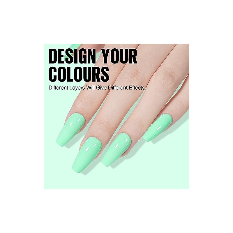 TOMICCA UV Nagellack Pastel, 15ml Macaroon Grün Gel Nagellack, Soak