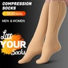 Tinojye 2 Pair Plus Size Closed Toe Compression Socks with