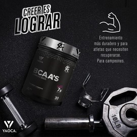 YAOCA, BCAAs en polvo 420g  Suplemento a base de Aminoacidos  Sabor Sanda  Con Vitamina B6  30 porciones  Sin azcar                                   