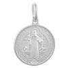 15mm Dainty Sterling Silver St Benedict Medal Necklace 9/16 inch