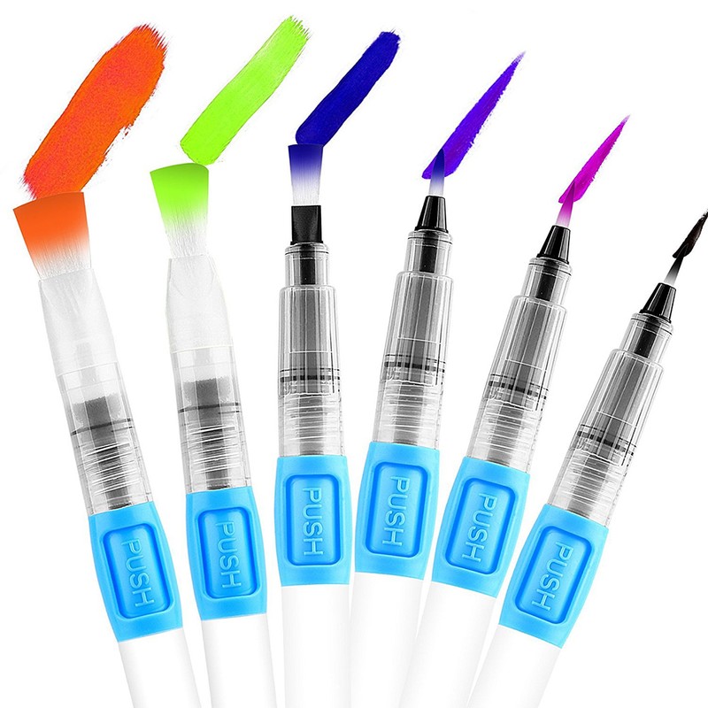 6PCS Water Brush Pens Watercolor Pen for Kids Children School