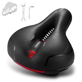 Bicycle Saddle Cushion, 2.0 inches (5 cm), Super Thick Road Bike Saddle, Low Rise, Low Rise, Painless, Shock Absorption, Sports Saddle, Perforated Bicycle Saddle Cushion, Waterproof Cover, Ideal for