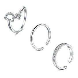 incaton Toe Ring Set with Alphabet D Adjustable Open Toe Rings Beach Foot Jewelry Silver