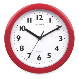 Champion KC515 Bold9 Wall Clock - 23 cm Diameter, Red