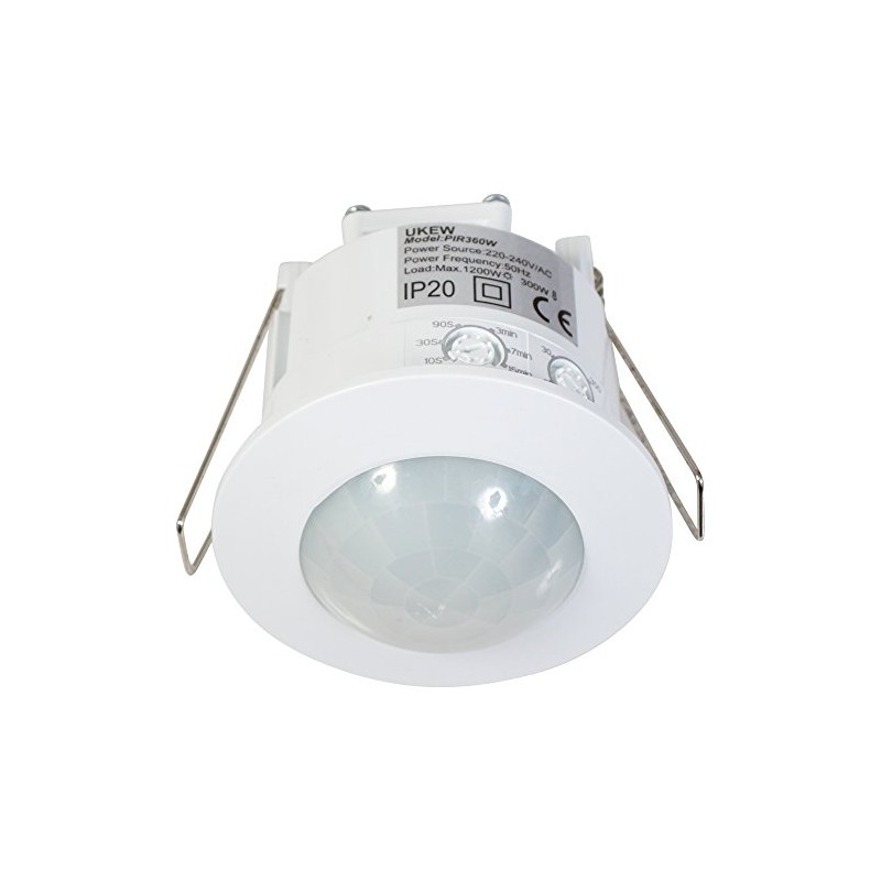 360 Degree PIR Motion Sensor - 1200w White Recessed Ceiling