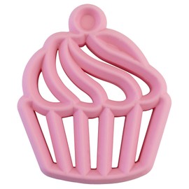 Itzy Ritzy Silicone Baby Teether – BPA-Free Infant Teether with Easy-to-Hold Design and Textured Back Side to Massage and Soothe Sore, Swollen Gums, Cupcake