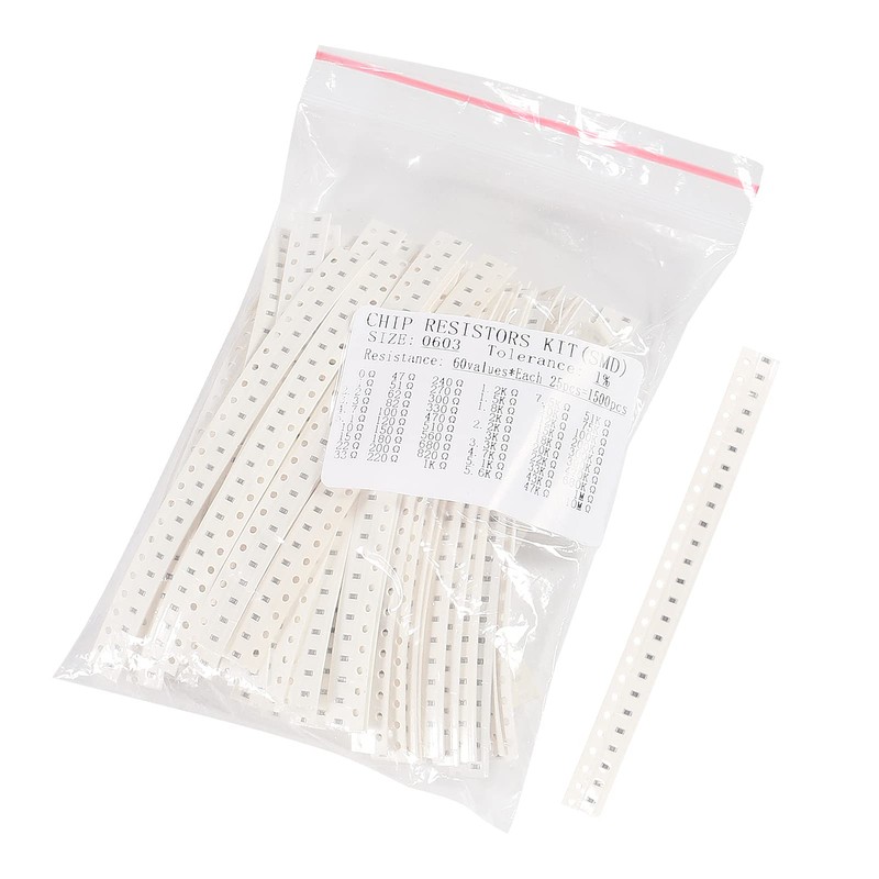 AITRIP 1500PCS 0603 SMD Resistance Kit 0 Ohm-10M Ohm 1/10W