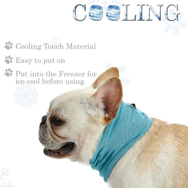 DELIFUR Dog Instant Cooling Bandana Pet Breathable Scarf Cats Ice