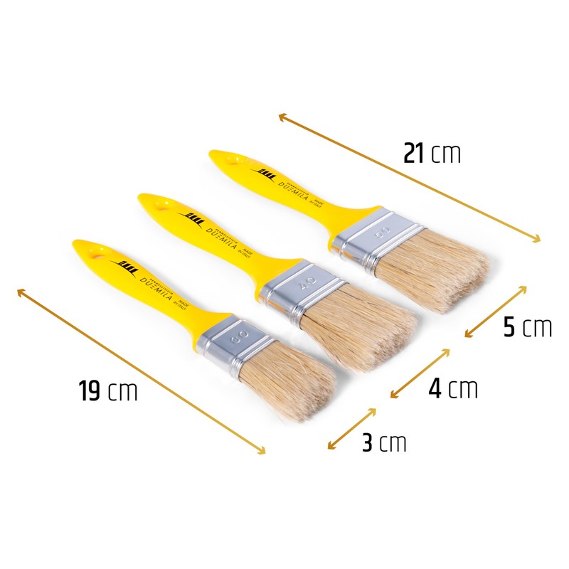 Pennellificio 2000 Set of 3 Brushes with Plastic Handle (Measures