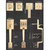 EHOMEWARE Brass Double Front Door Handle Set, Gold Heavy Duty