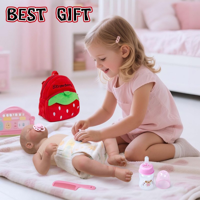10Pcs Baby Doll Accessories Set Adjustable Diapers and Bag Feeding