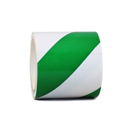 GGR Supplies T.R.U. SST-618C Green & White Hazard Warning Safety Stripe Tape: 4" in. Wide x 18 yds.
