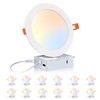 CLOUDY BAY 12 Pack 6 Inch 5CCT Ultra-Thin LED Recessed