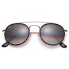 Pro Acme Double Bridge Round Sunglasses for Women Men 100%