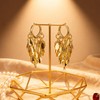 DCNREJGZ Cascading Leaf Dangle Earrings, Long Tassel Drop Design, Chandelier