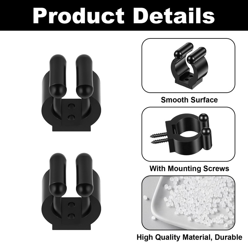 Yuanan 20Pcs Pool Cue Holder with Screws, Pool Stick Holder
