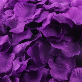 LEFV 1000pcs Silk Rose Petals Artificial Flower Wedding Party Vase Decor Bridal Shower Favor Centerpieces Confetti Decorations (40 Colors for Choice)- Dark Purple