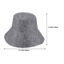 Luxshiny 2pcs Sauna Hats Felt with Water Absorption Shower Cap for Women Men Heat Insulation Bathroom Head Cover for Sauna Spa Shower Use Grey