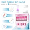 IKISKT Press On Nails - White French Tips | Rose