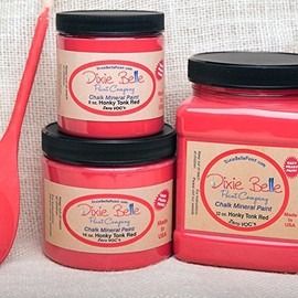Dixie Belle Paint Company Chalk Finish Furniture Paint Honkey Tonk Red) (16oz)
