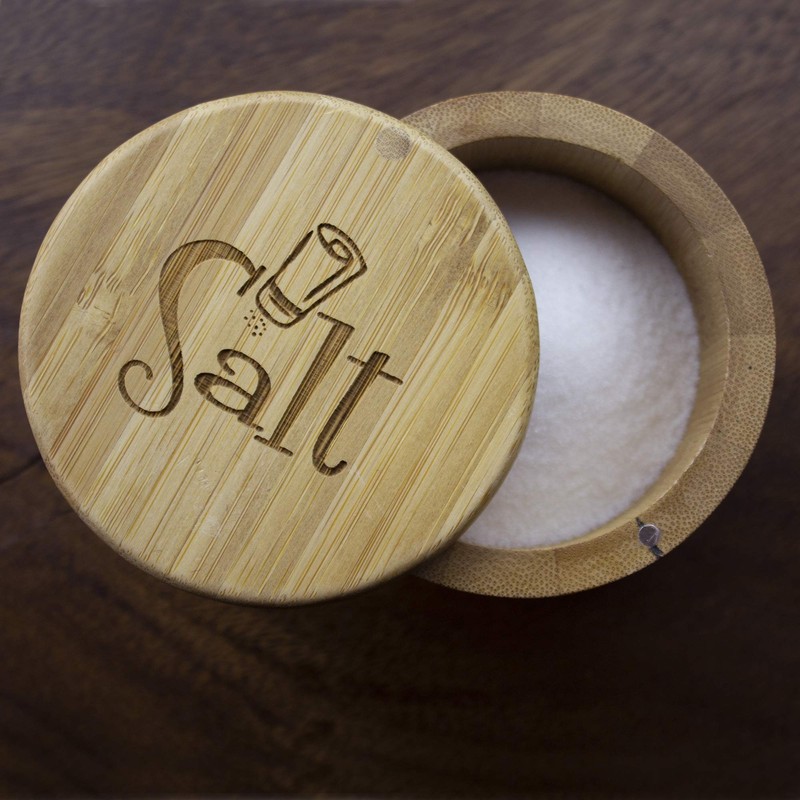 Totally Bamboo Salt Cellar Bamboo Storage Box with Magnetic Swivel