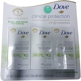 Dove Dove Clinical Protection Cool Essentials Anti-perspirant Deodorant, 1.7 Fl Oz Pack of 3