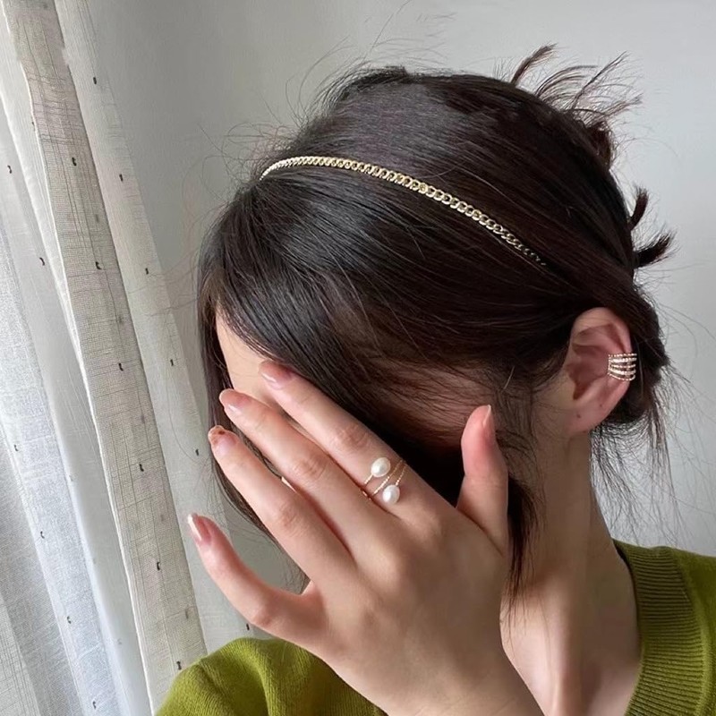 Gold Headband Thin Headband Gold Metal Headband for Women Girls