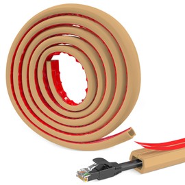 Hengrongshen Cable Duct, 6 m x 1.5 cm Cable Duct, Outdoor Use, Easy to Cut and Assemble, Cable Bridge Floor, Cable Duct Corner for Offices, Homes, Warehouses, Hotels, etc. (Brown)