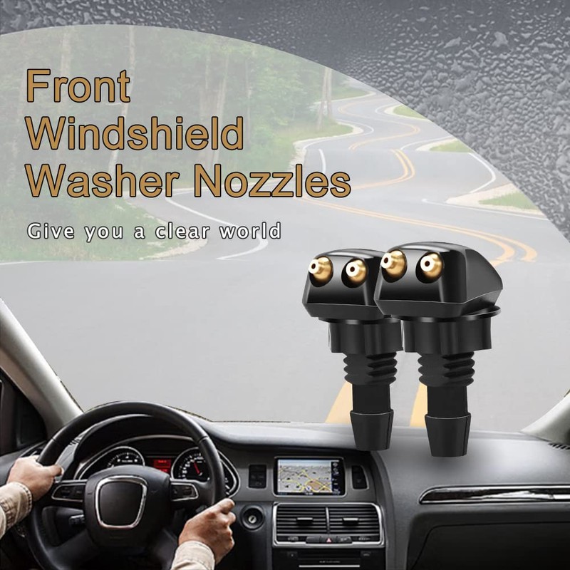2 PCS Front Windshield Washer Nozzle, Universal Windshield Jet nozzle