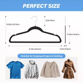Simple Deluxe Velvet Hangers 50 Pack Non-Slip Clothes Hangers with Shoulder Notches