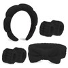 Makeup and Skincare Headbands 6PCS Black Spa Headband and Wrist